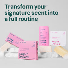 ATTITUDE bar staged in a bathroom setting suggesting clean, plant-based routine