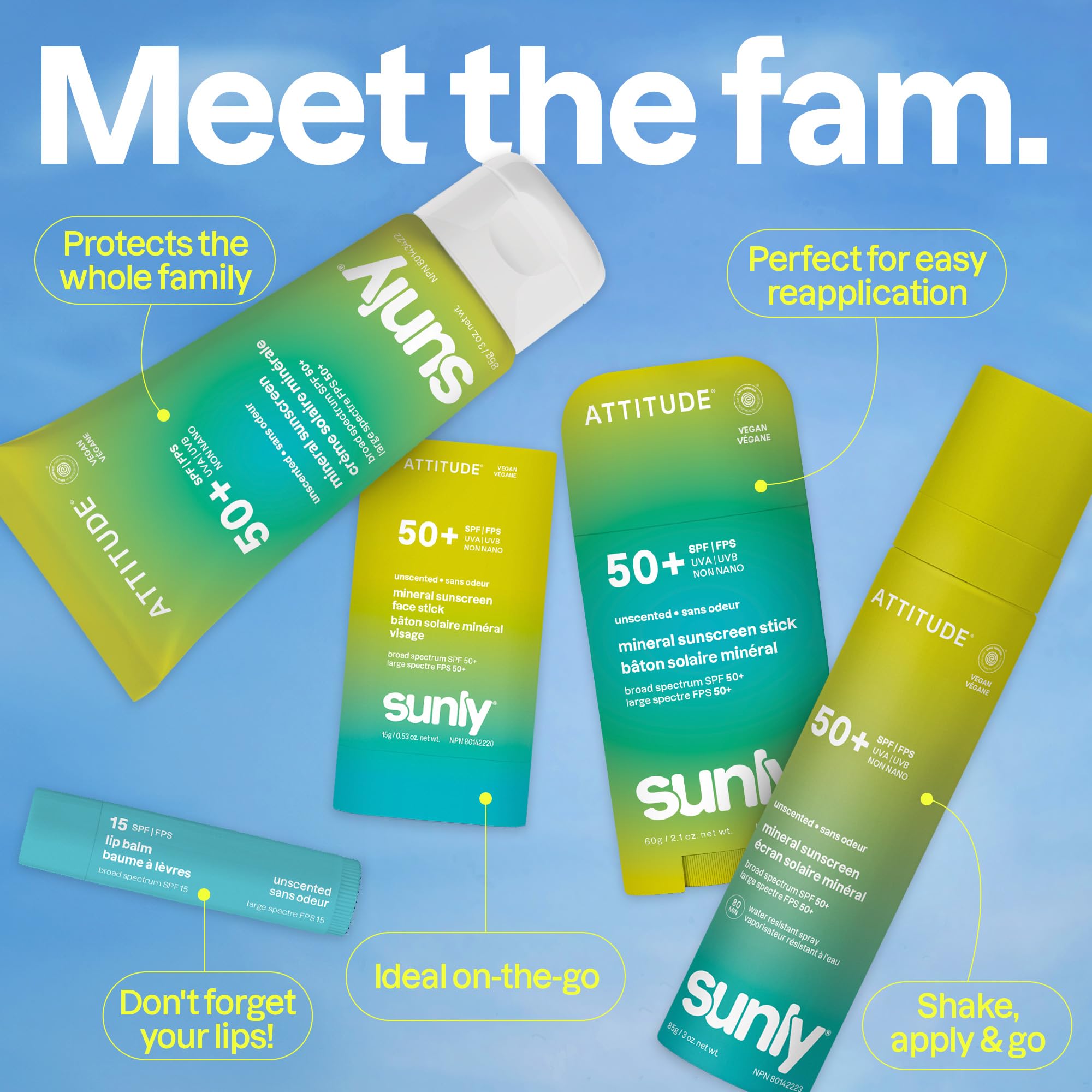 ATTITUDE stick packaging label showing SPF 50 and EWG Verified clean-ingredient claim