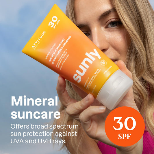 ATTITUDE sunscreen texture close-up demonstrating lightweight absorption