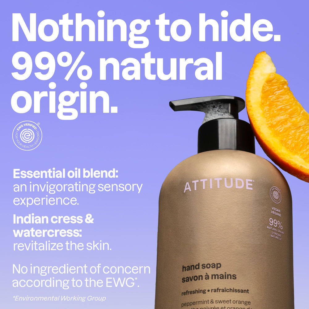 ATTITUDE creamy lather close-up demonstrating glycerin-rich foam for soft hands