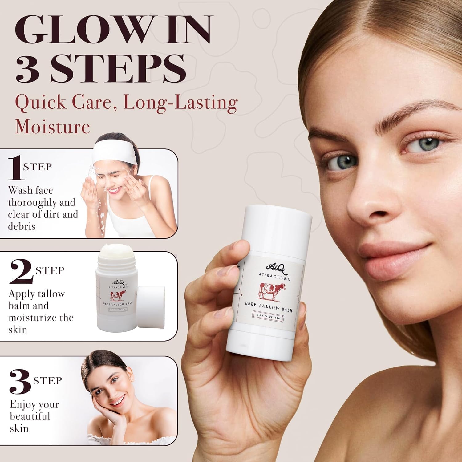 AttractiveIQ balm stick in a purse for on-the-go use to soothe dry lips and cuticles