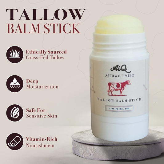 AttractiveIQ twist-up balm stick in hand applying to skin for precise, mess-free hydration