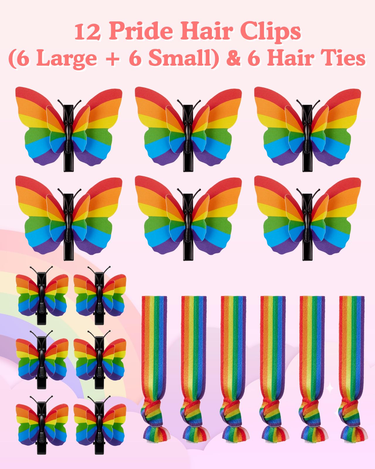 Attyxfica close-up of large butterfly clip showing textured wings and vivid colors