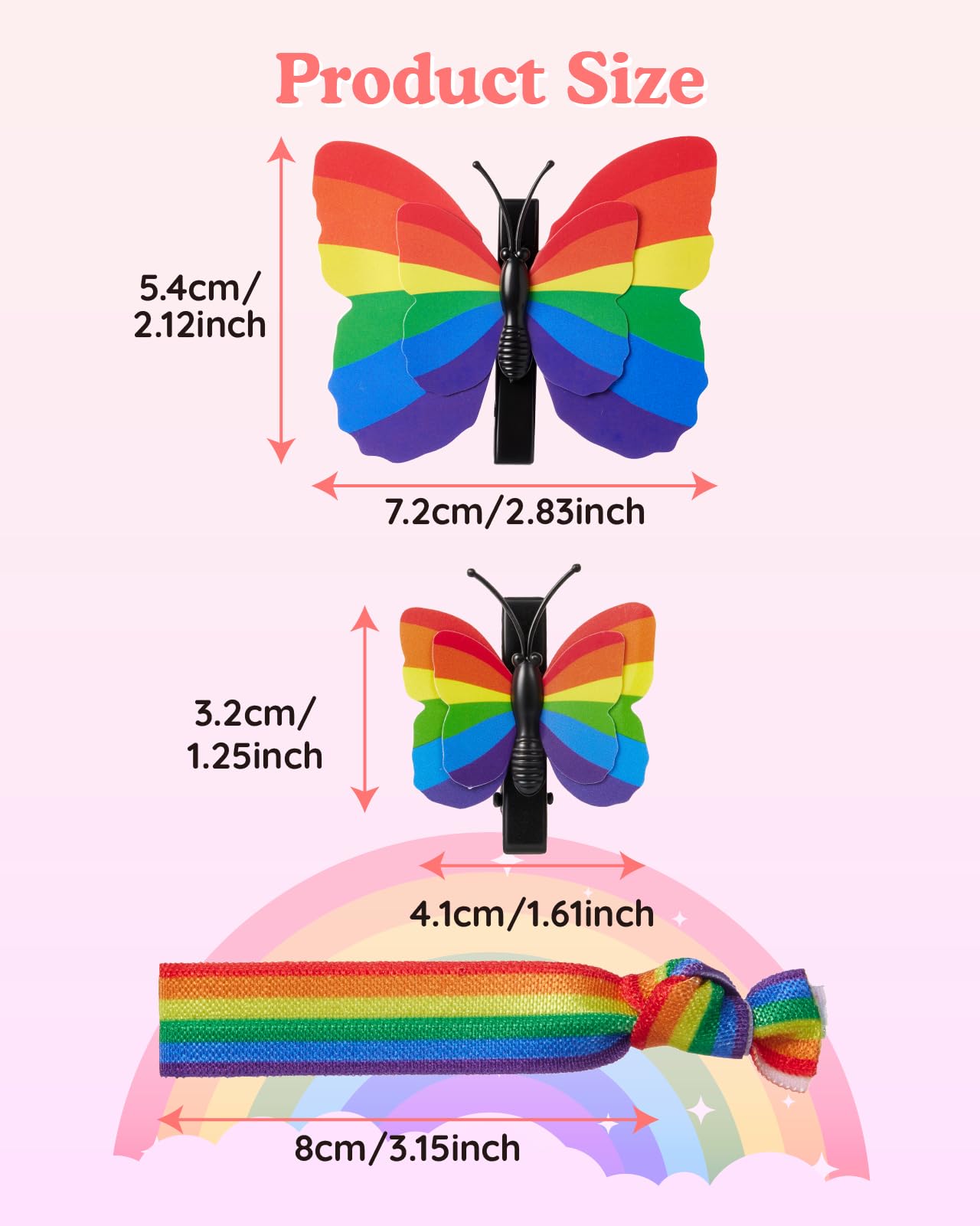 Attyxfica small butterfly clip beside large clip to illustrate size and styling options