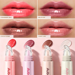 aubelnmay single tube with open applicator highlighting easy lip shaping