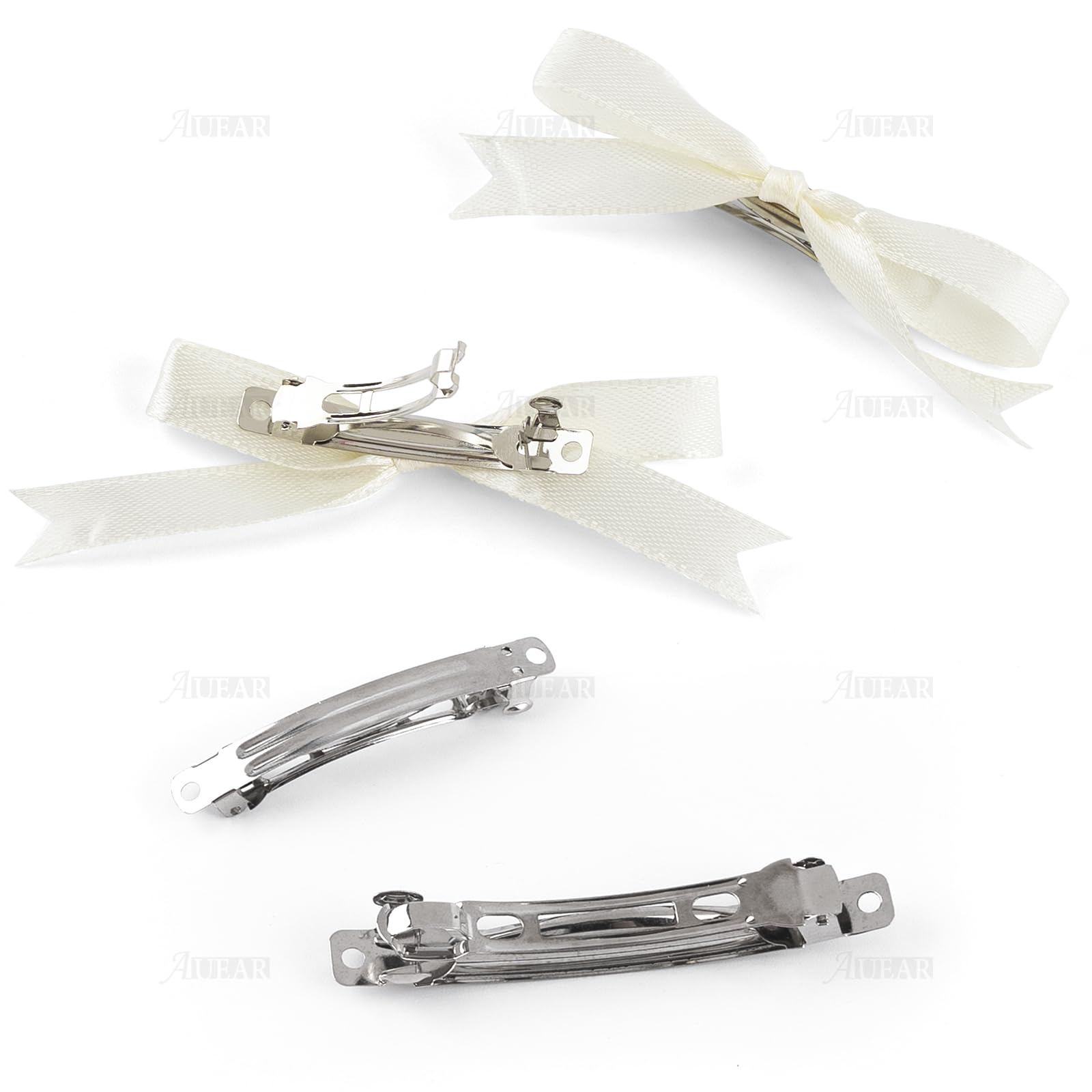 AUEAR DIY bow attached to clip showing craft-ready surface and quick assembly