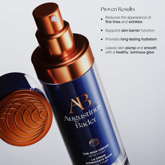 Augustinus Bader model applying cream in morning routine for nourished skin