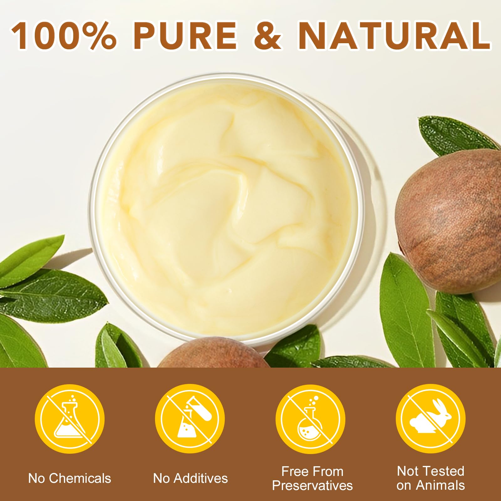 AUIWQWFI close-up texture of raw shea butter illustrating rich emollience