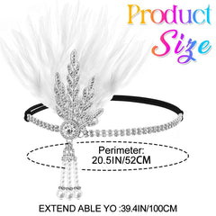 Aukmla headband worn by model giving authentic 1920s glamour