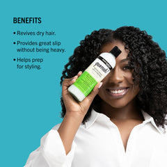 Aunt Jackie's being applied to damp curls for hydrated styling benefit