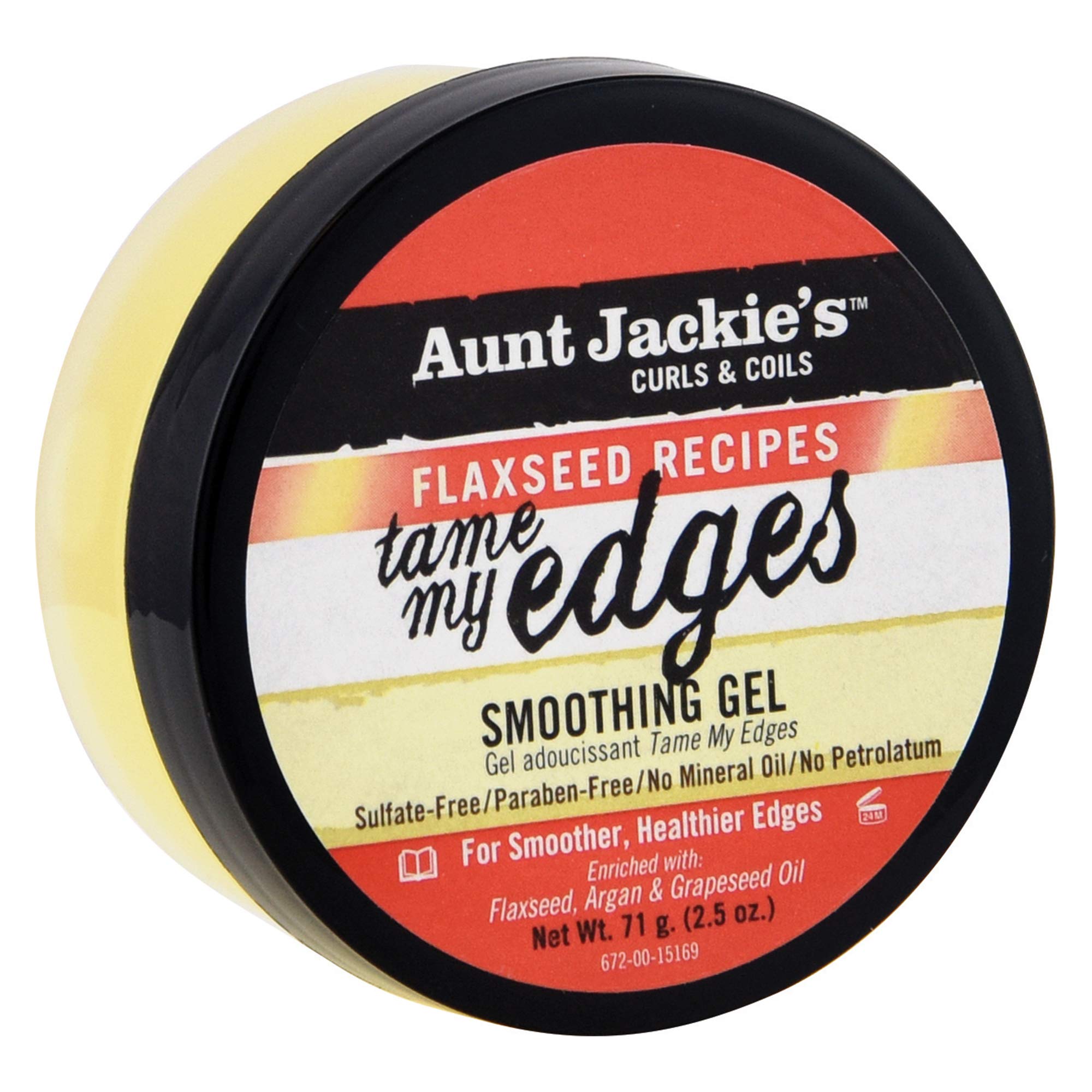 Aunt Jackie's smoothing gel being applied with a small brush for precise styling