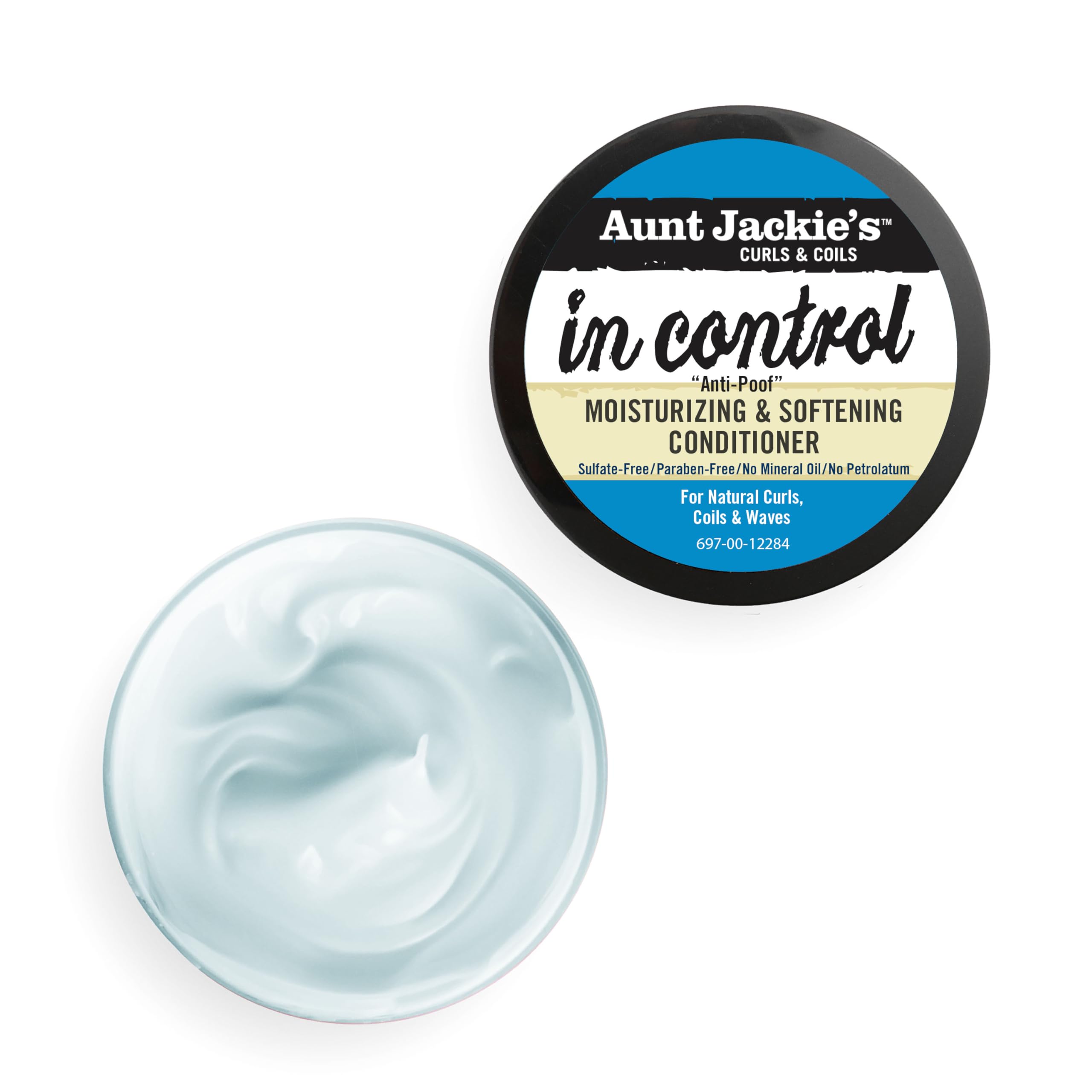 Aunt Jackie's product applied to wet curls demonstrating smoother definition