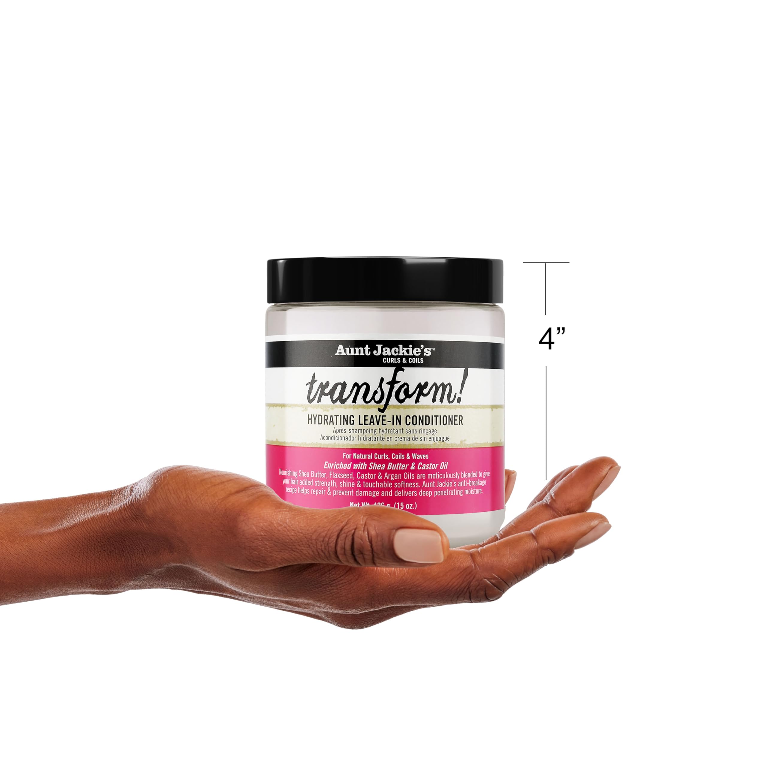 Side‑by‑side before and after hair using Aunt Jackie's showing improved softness and shine