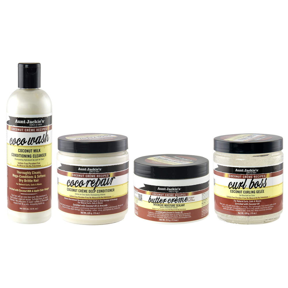 Aunt Jackie's product on bathroom shelf showing easy everyday use