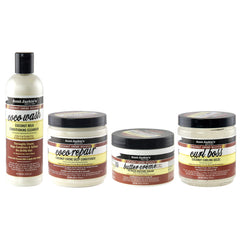 Aunt Jackie's product on bathroom shelf showing easy everyday use