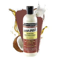 Aunt Jackie's creamy Coco Wash texture highlighting moisturizing slip