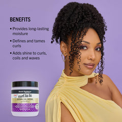 Aunt Jackie's on dry hair showing defined, frizz-controlled curls