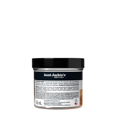 Aunt Jackie's product label close-up showing biotin and honey callout