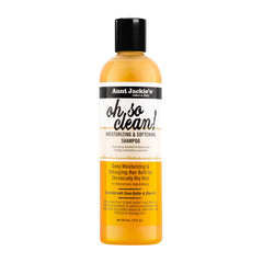 Aunt Jackie's front bottle view showing clean curl-focused packaging and softening benefit