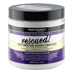 Aunt Jackie's front jar showing label and product identity, moisturizing benefits