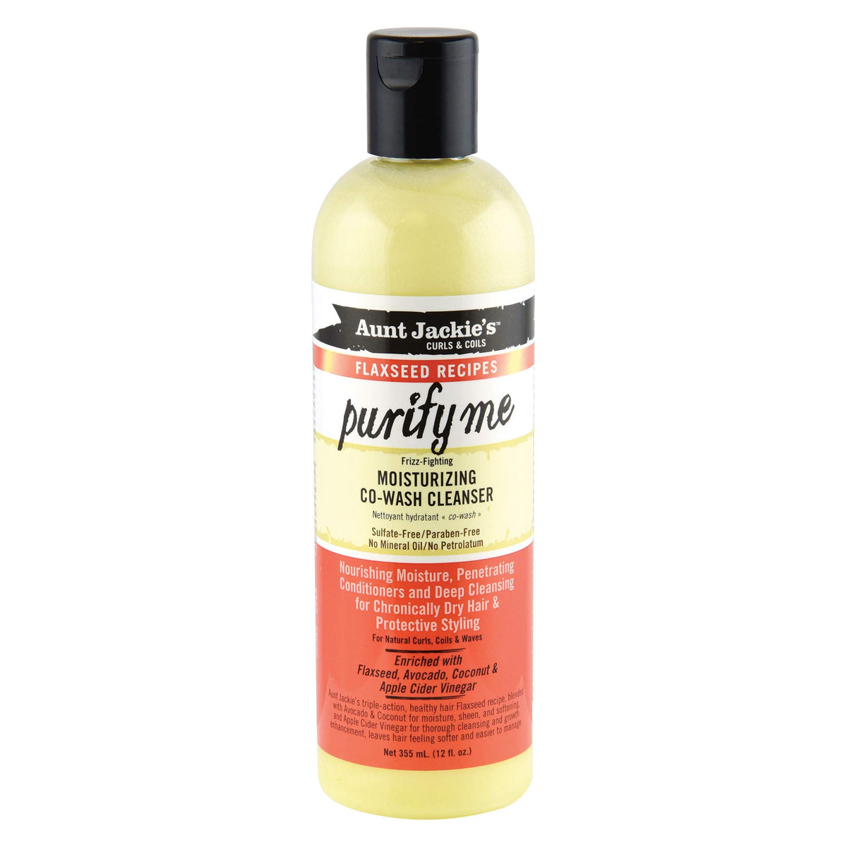 Aunt Jackie's front label showing product benefits and ingredients