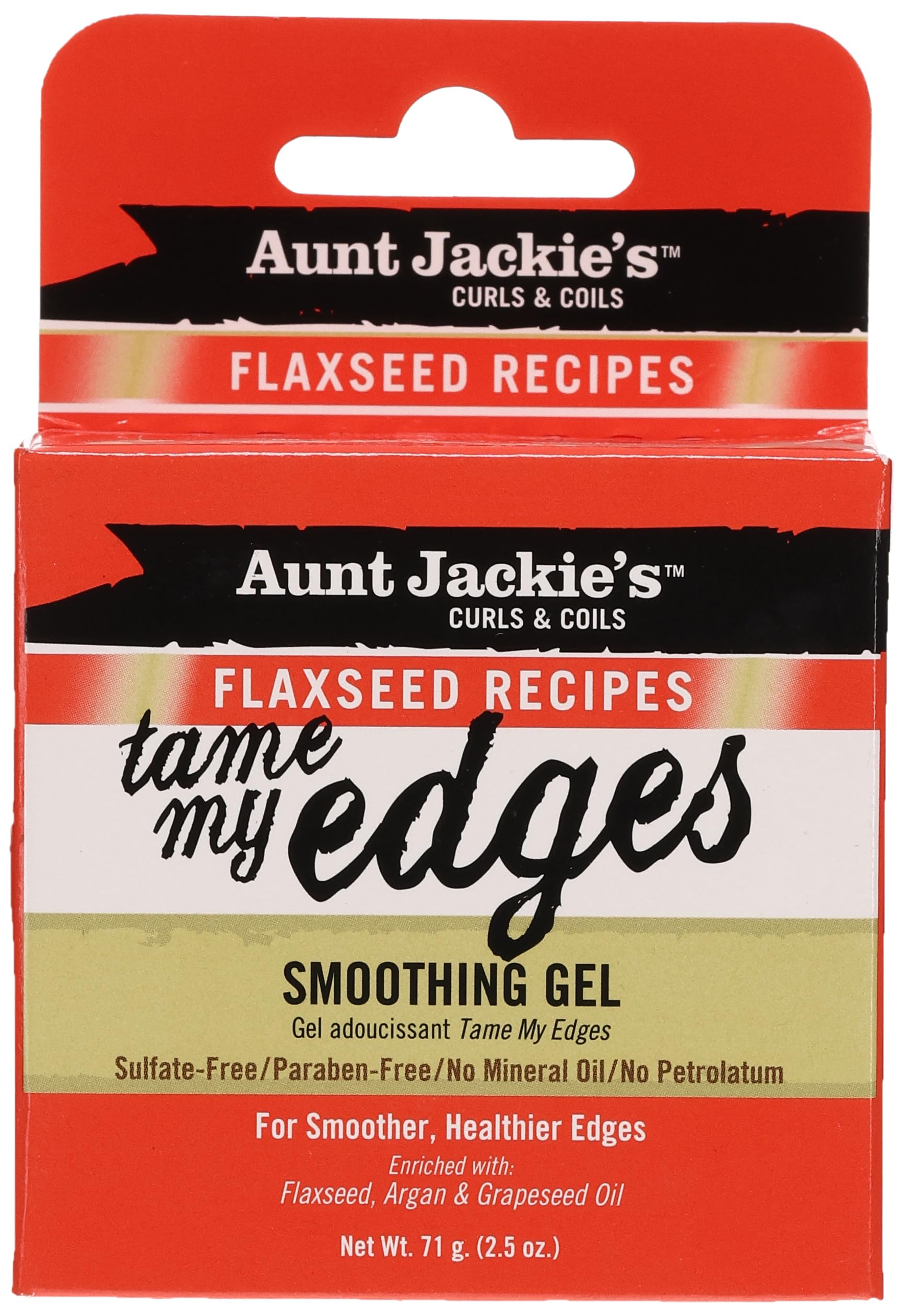Aunt Jackie's front packaging showing product name and size for easy identification