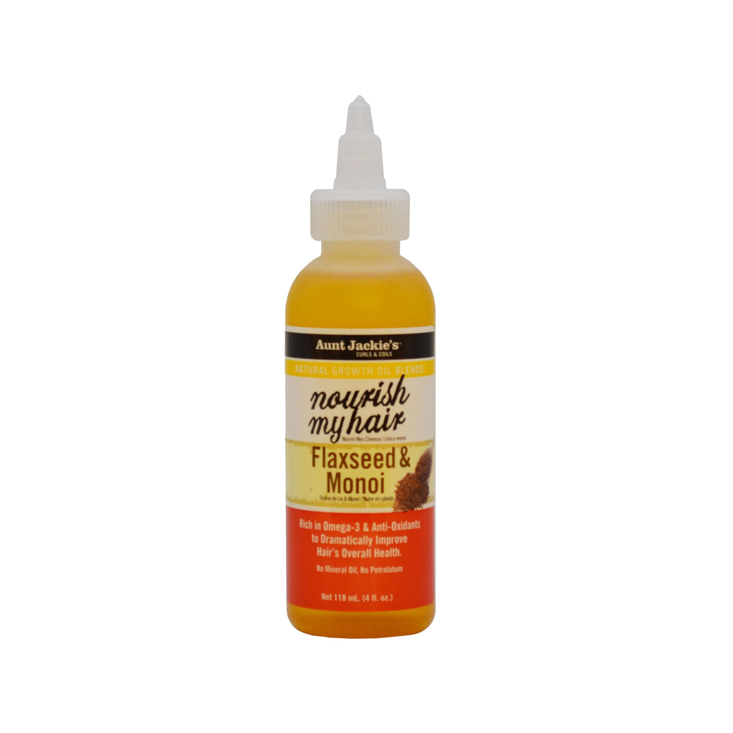 Aunt Jackie's front bottle view showing label and 4 oz size for clear identification and trust