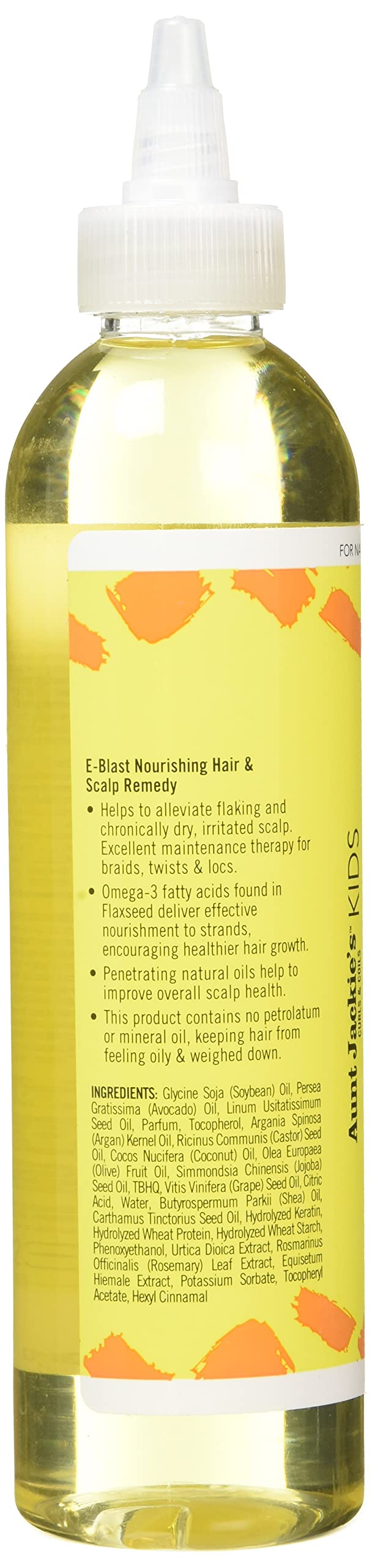 Aunt Jackie's oil texture close-up highlighting smooth absorbency benefit