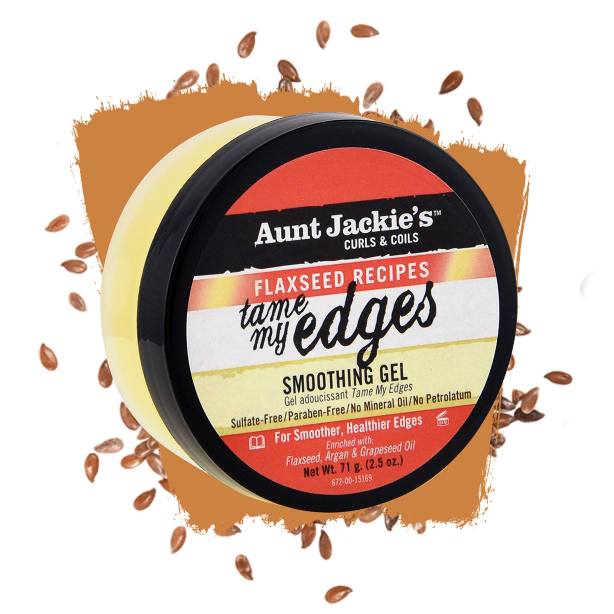 Hand holding Aunt Jackie's 2.5 oz jar to show compact, travel-friendly size