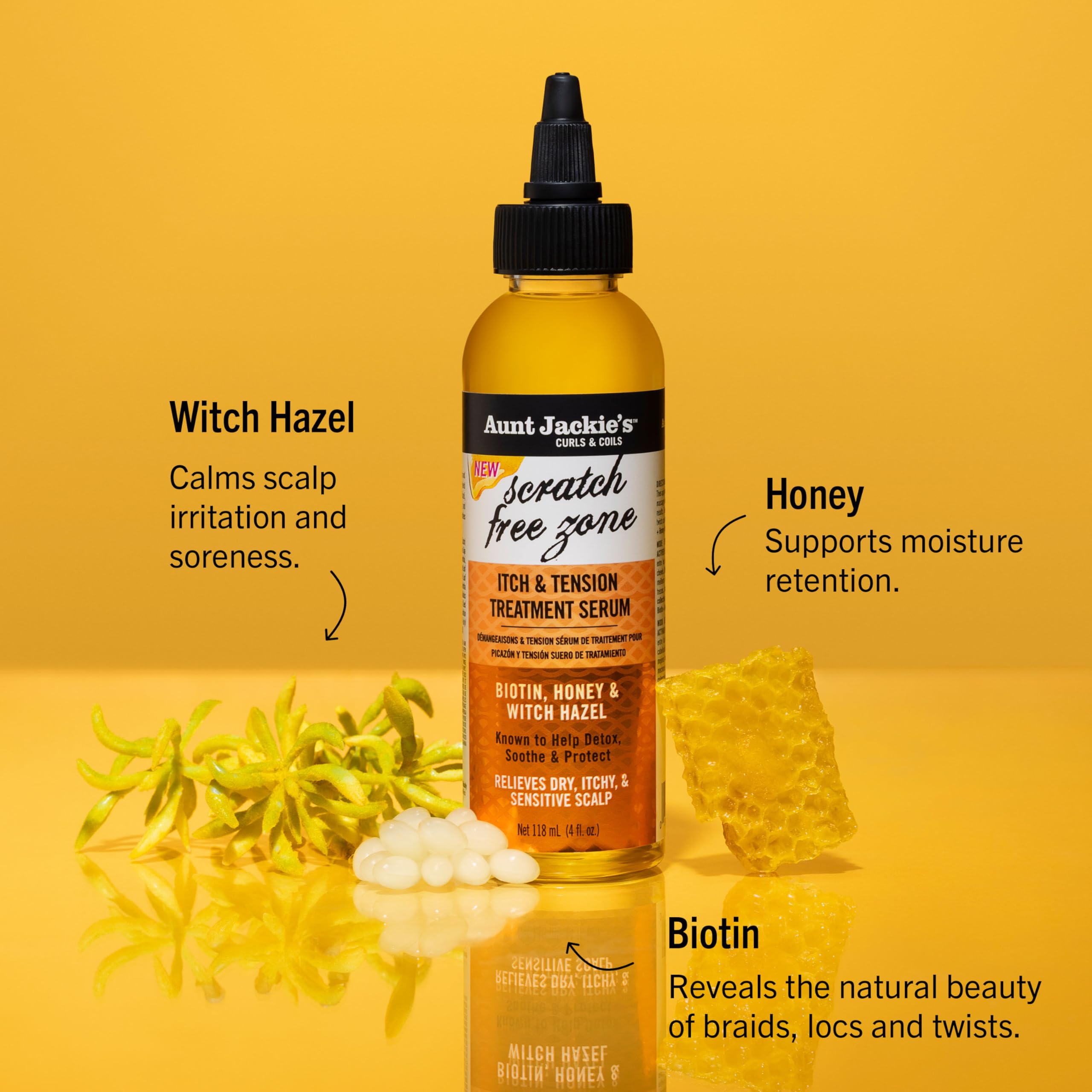 Aunt Jackie's serum being dispensed to show controlled dropper application and easy dosing