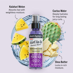 Aunt Jackie's serum texture on hand, lightweight slip for soft curls benefit