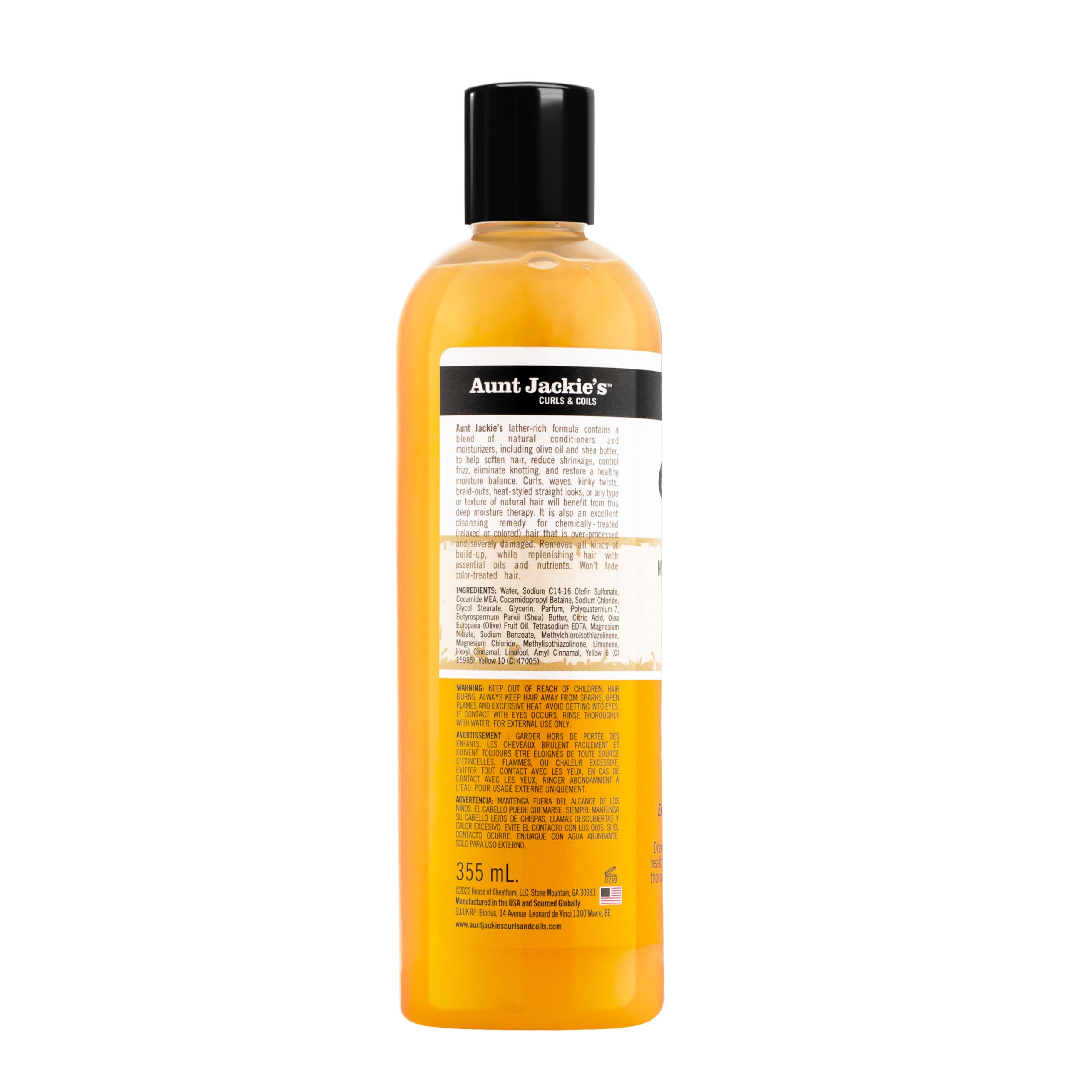 Aunt Jackie's shampoo in shower scene showing practical use and hydration benefit