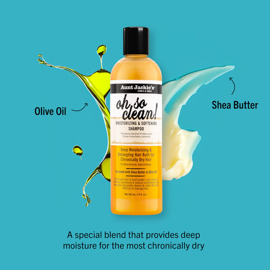 Aunt Jackie's shampoo foam texture in palm illustrating rich lather and gentle cleanse