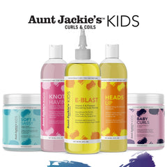 Aunt Jackie's bottle in hand showing 8 oz scale and travel-friendly benefit