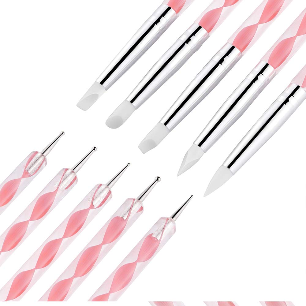 AUOCATTAIL dotting tools lined up to show different tip sizes for consistent polka-dot accents