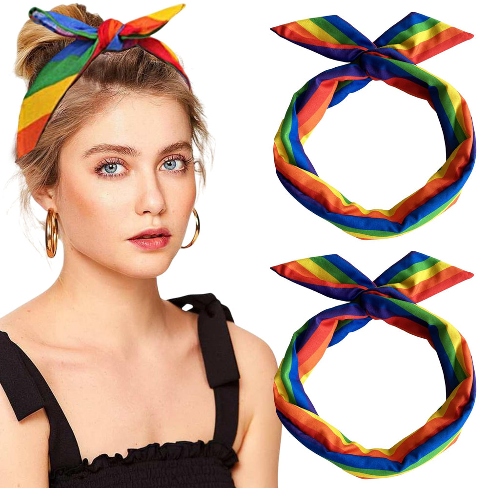 AUOCATTAIL front view headbands showing colorful pride stripes and wearable design benefit