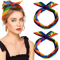 AUOCATTAIL front view headbands showing colorful pride stripes and wearable design benefit