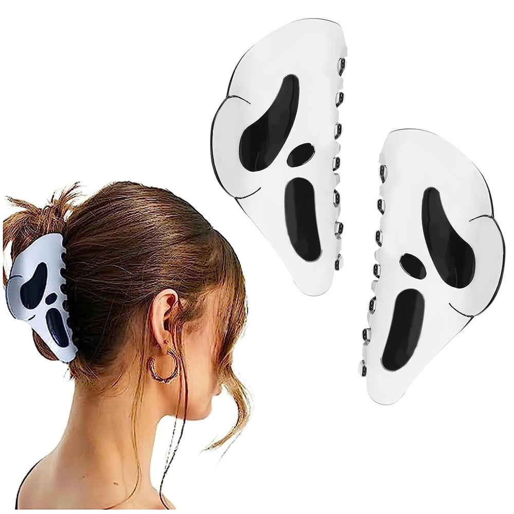 AUOCATTAIL ghost-face clip front view showing bold pattern and easy wear