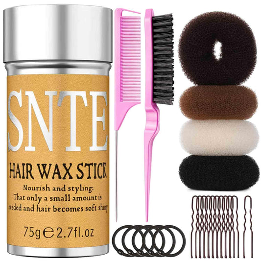 AUOOR front packaging showing full bun maker kit and benefits for easy styling