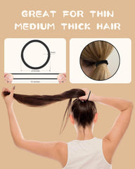 AUOOR large donut on long hair creating a full updo with natural-looking lift