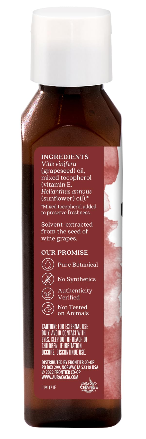 aura cacia grapeseed oil pouring texture close-up, lightweight absorption visible benefit