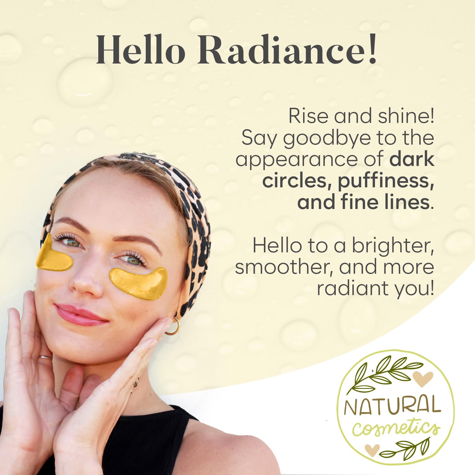 AURAE 24K Gold pair detail highlighting glow-enhancing benefits