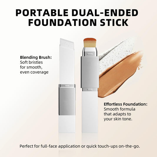 Auriscope dual-ended stick open displaying balm tip and blending brush benefits