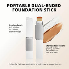 Auriscope dual-ended stick open displaying balm tip and blending brush benefits