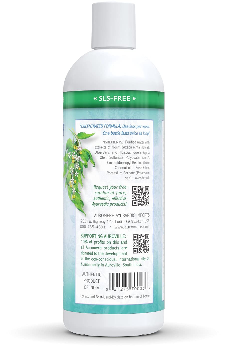 Auromere shampoo lather texture demonstrating gentle concentrated foam