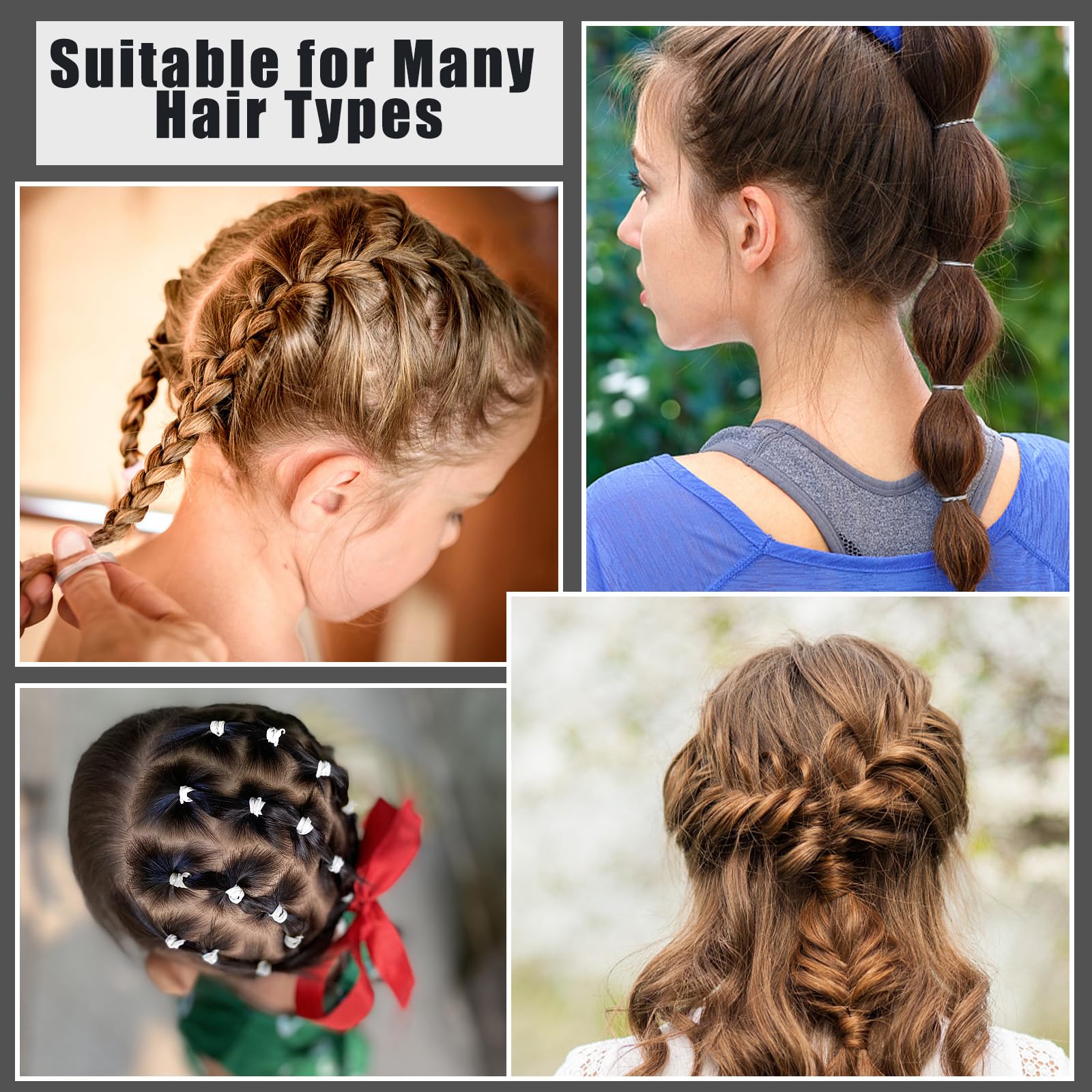 auroray bands in use on a ponytail demonstrating discreet hold
