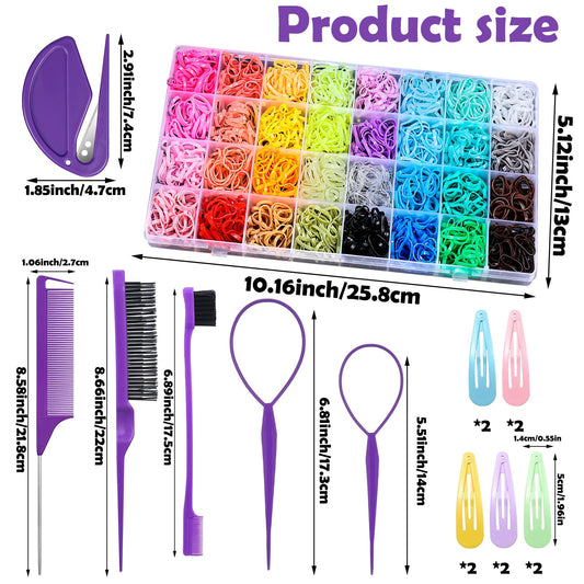 auroray clear organizer box open with colorful bands, easy access