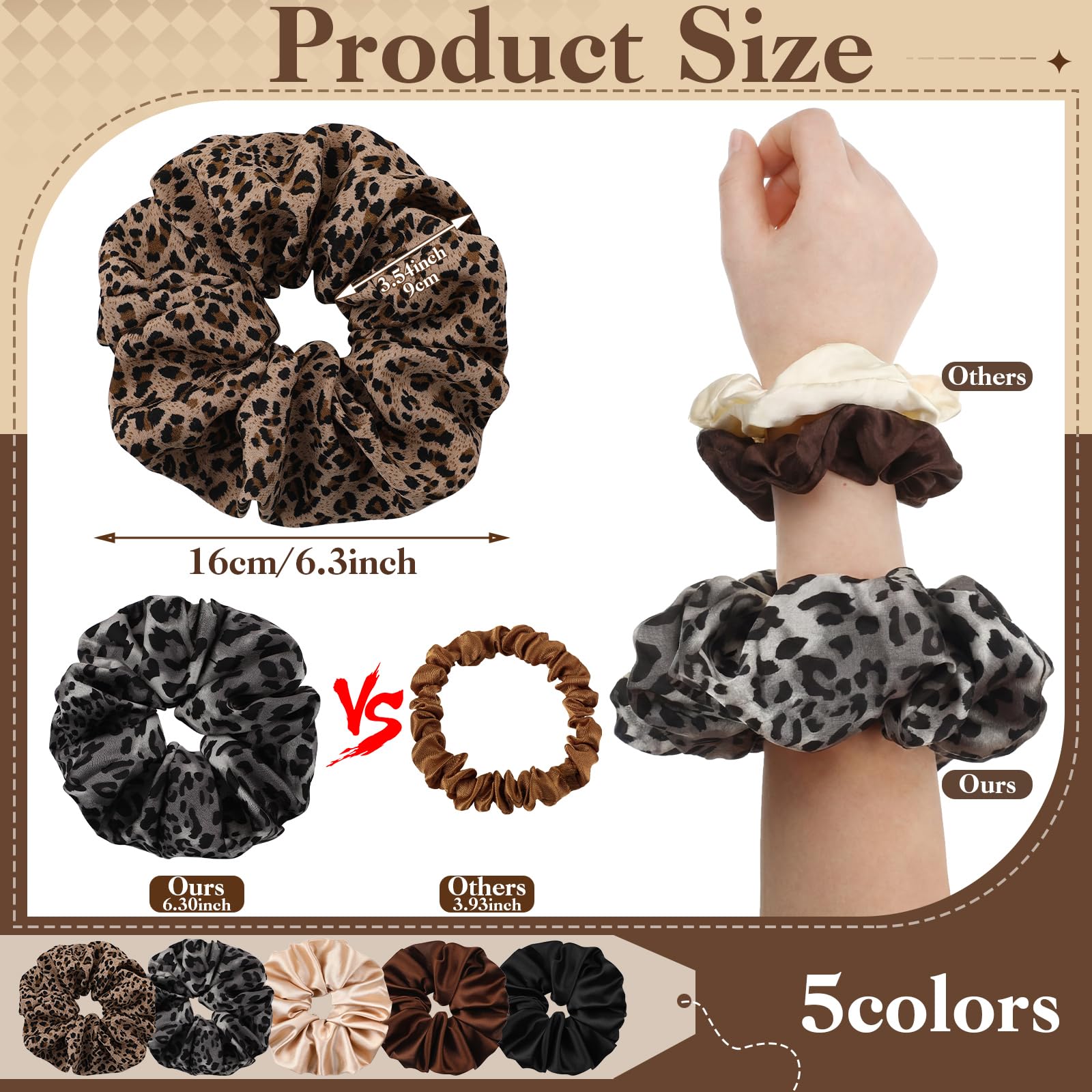auroray close-up satin texture of leopard pattern reduces friction and protects hair