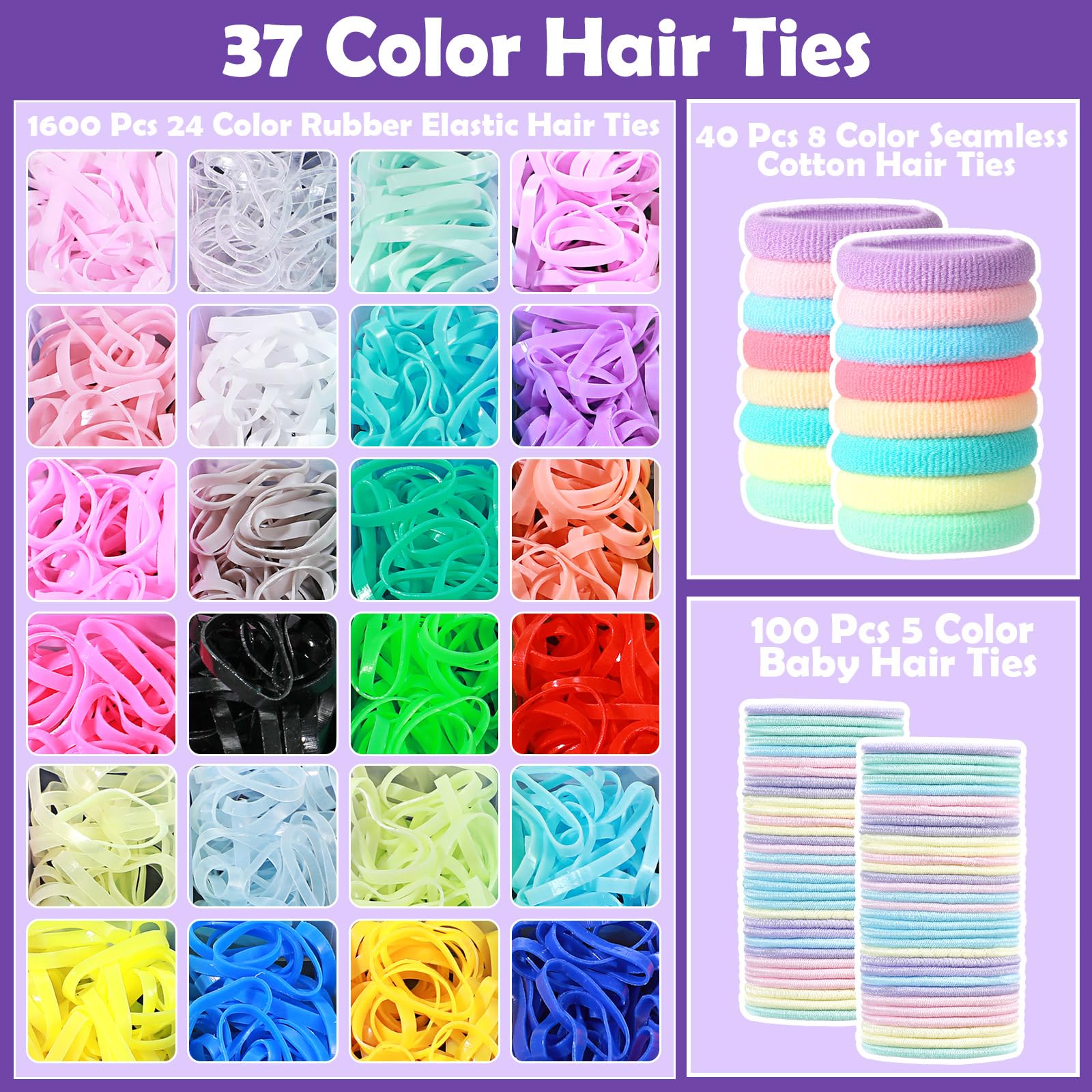 auroray seamless cotton baby ties close-up gentle hold for fine hair