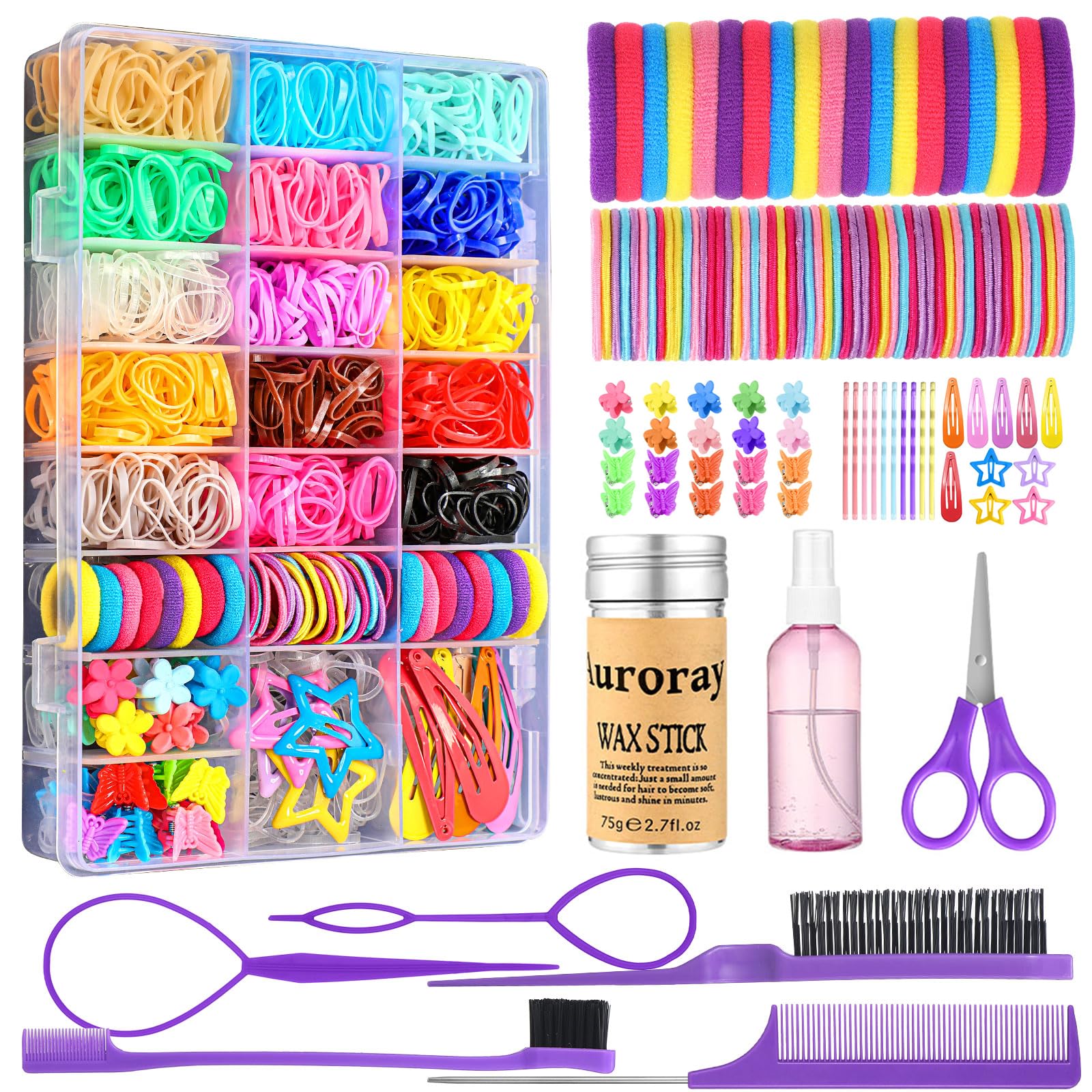 auroray front package showing full accessory assortment and storage convenience